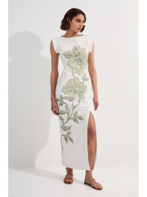 Premium Summer Embellished Applique Tailored Maxi Dress