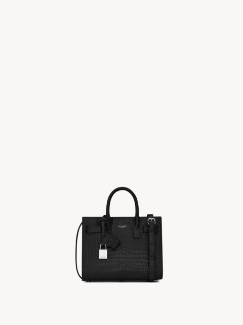 SAC DE JOUR IN CROCODILE EMBOSSED LEATHER - NANO