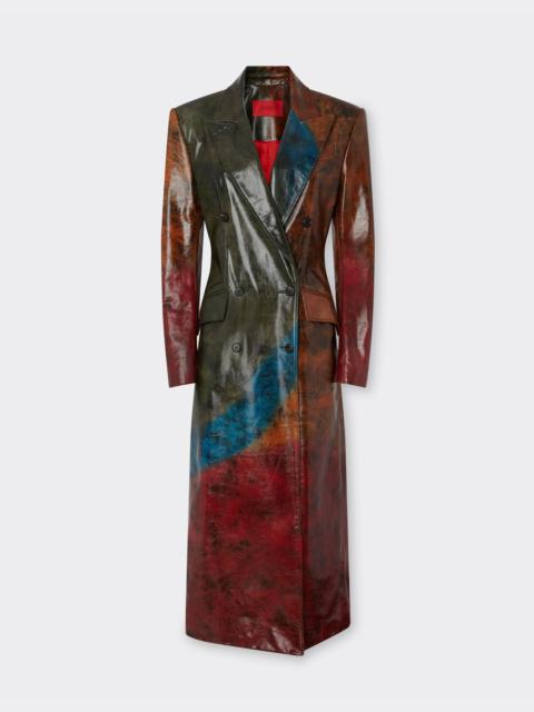 Misted leather coat