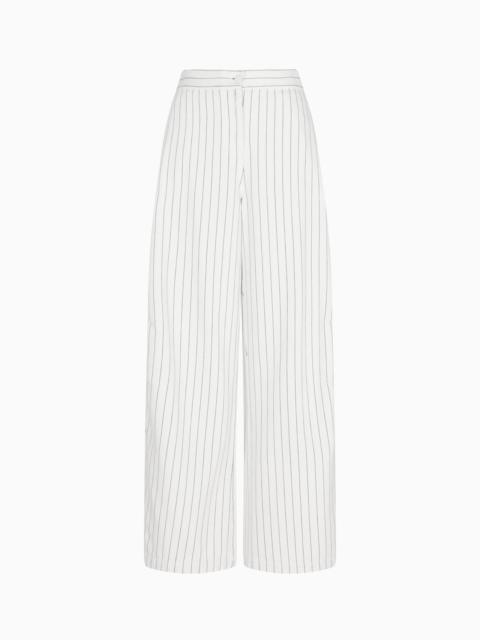 GARMENT-DYED STRIPED BULL TROUSERS