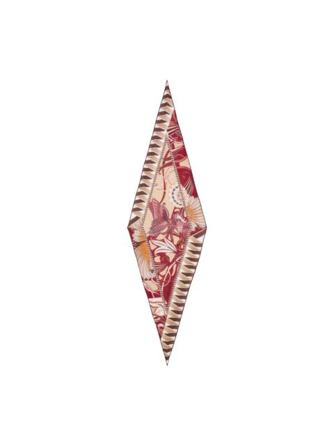 diamond-shaped floral-print scarf