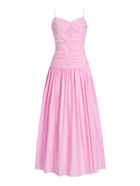 Exclusive Gathered Cotton Drop-Waist Dress pink