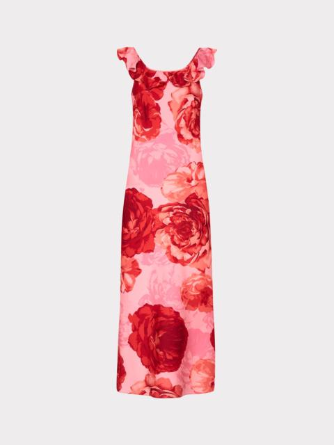 Scarlett Printed Ruffle Neck Dress