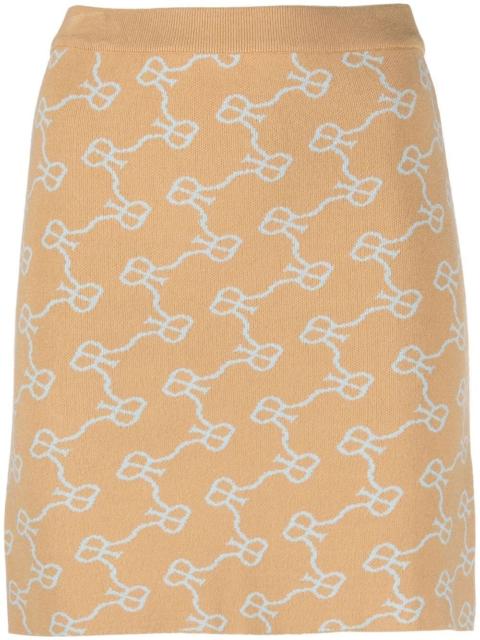 monogram pattern knitted skirt