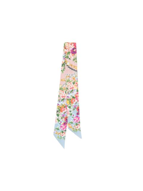 floral-print scarf