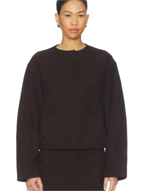 Suede Utility Cocoon Bomber