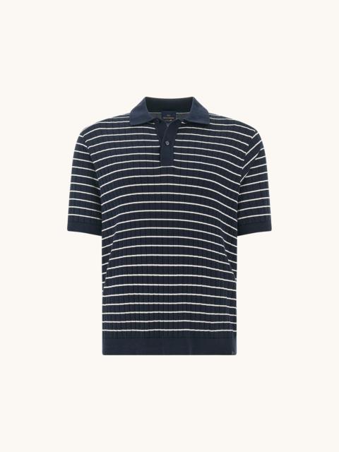 POLO IN PIUMA COTTON WITH STRIPED PATTERN