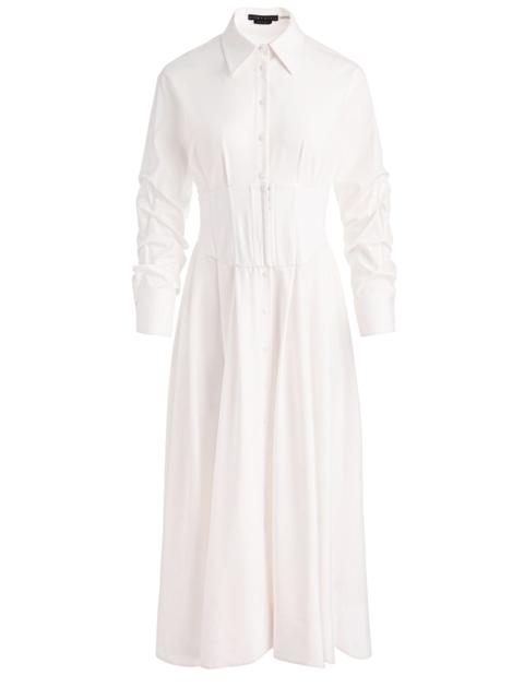 EDIE CORSET BUTTON DOWN MIDI DRESS