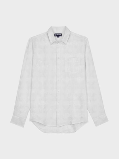 Men Linen and Cotton Shirt Solid