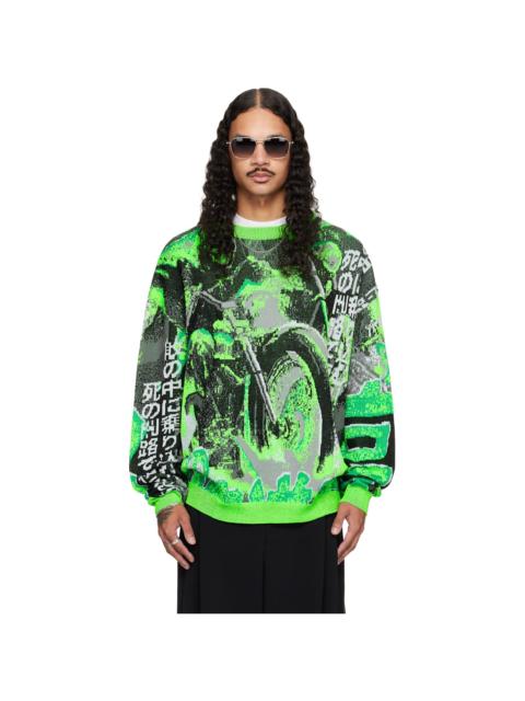 Green Misfit Jacquard Sweater