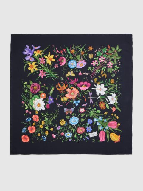 Printed silk wool shawl