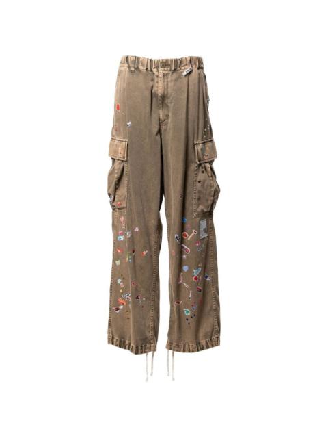 printed cargo trousers