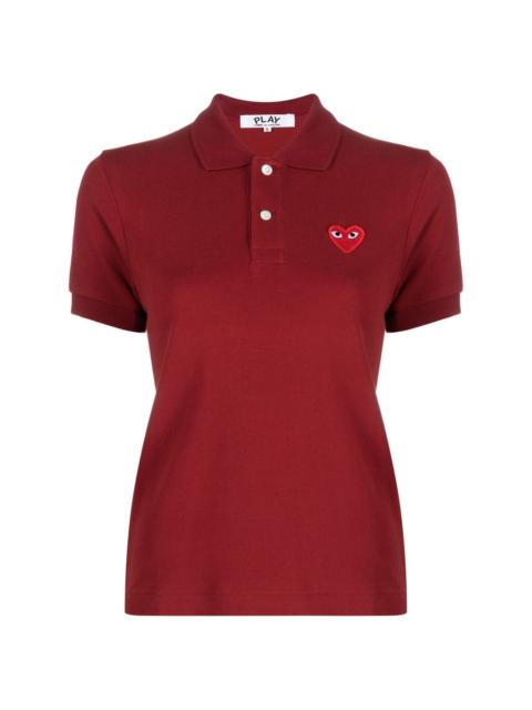 logo embroidered cropped polo shirt