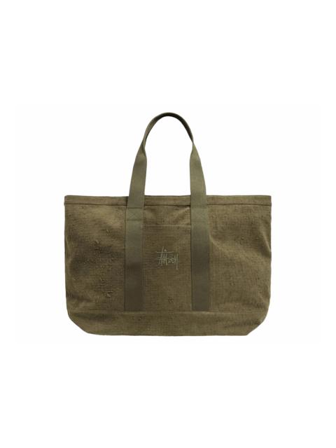 Stussy Needle Punch XL Tote Bag Olive