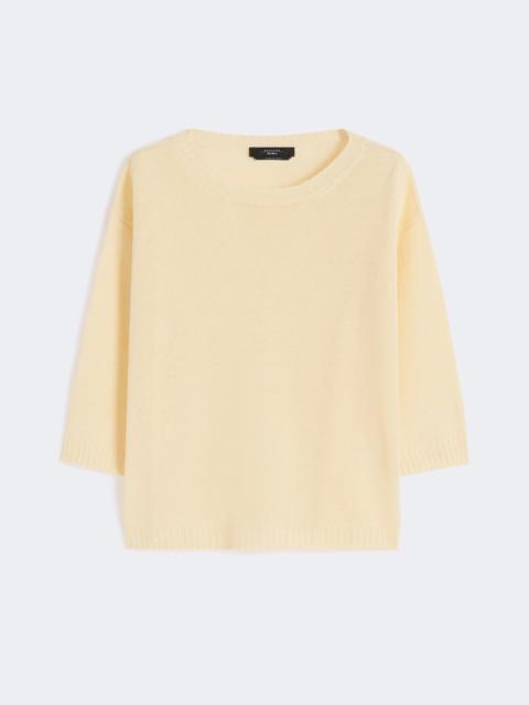 Linen yarn oversize jumper - LIGHT YELLOW