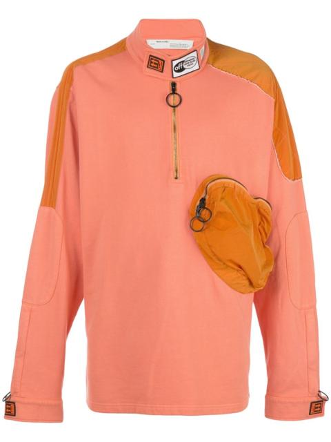 contrast panels turtle neck sweatshirt