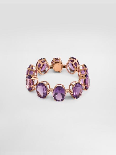 Anna bracelet in 18-carat red gold with amethysts and diamonds
