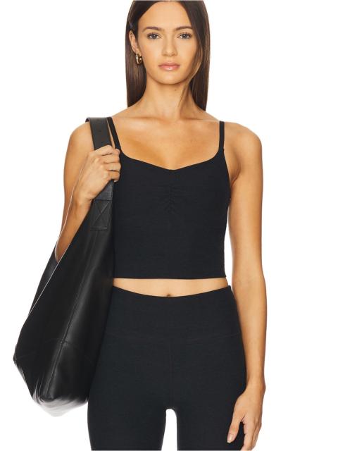 Spacedye Raised The Barre Shirred Cropped Tank Top