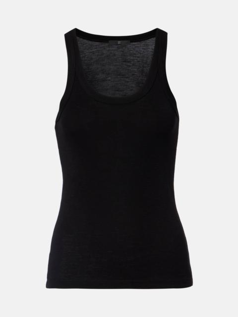 Ribbed-knit wool tank top