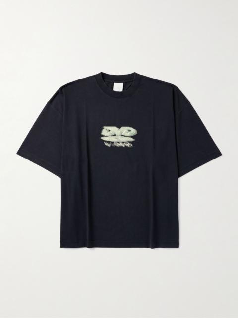 Oversized Printed Cotton-Jersey T-Shirt Black
