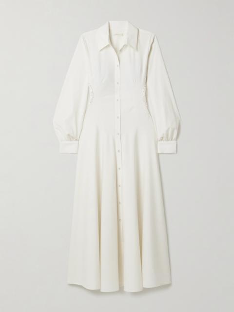 Lewis Crocheted Cotton-trimmed Wool Maxi Shirt Dress