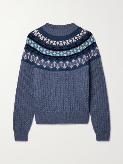 Noel Fair Isle Cable-knit Cashmere Sweater