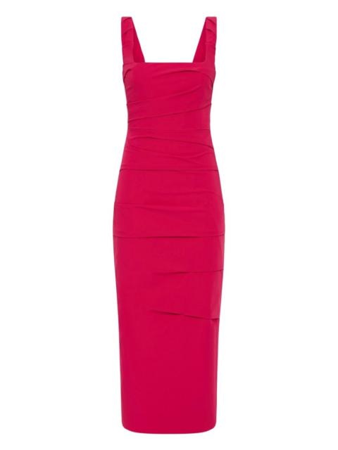 Anna square-neck draped midi dress