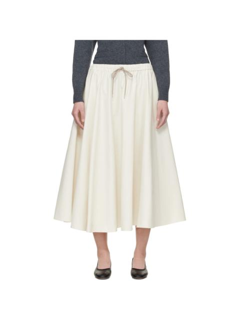 White Technical Midi Skirt