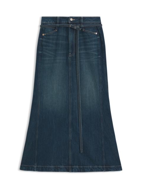 BLUE-DENIM SKIRT WITH FLARED SHAPE