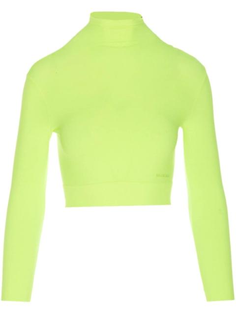 high-neck cropped top