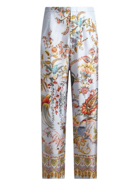 printed silk trousers