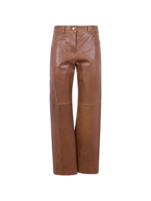 leather straight trousers