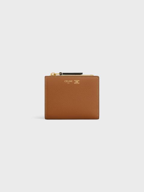 COMPACT WALLET IN SUPPLE GRAINED CALFSKIN