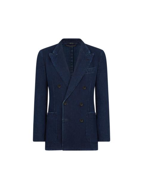 INDIGO HERRINGBONE JACKET