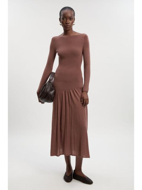 Wool Blend Sheer Knitted Skirt Dress