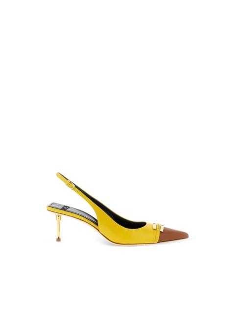 contrast toe metal detail pumps