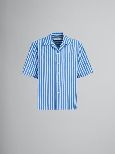 BLUE STRIPED BIO POPLIN BOWLING SHIRT