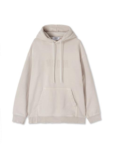 Cotton hooded sweatshirt with MSGM large logo print