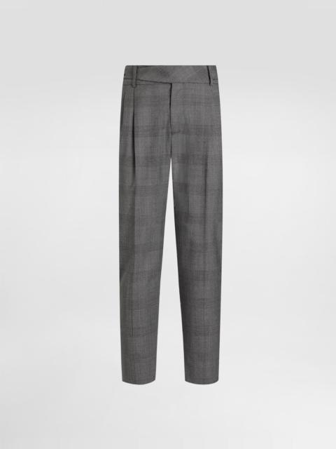 Glen plaid virgin wool trousers
