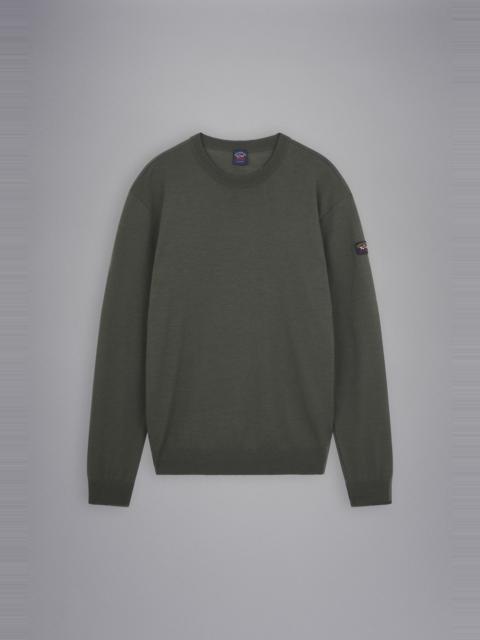 MERINO WOOL CREW NECK WITH ICONIC BADGE