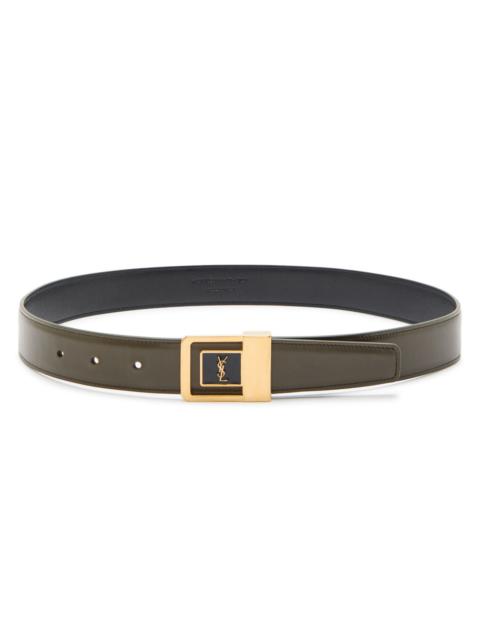 Saint Laurent Logo-plaque Leather Belt