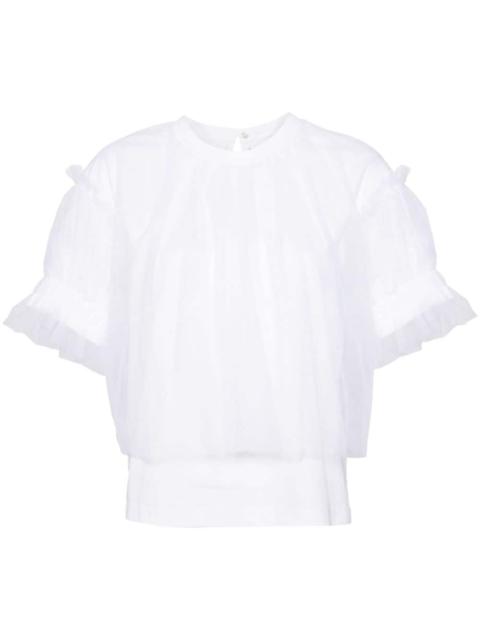tulle-sleeved T-shirt