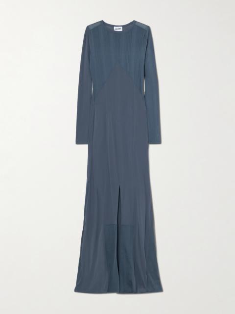 Paneled Ribbed Stretch-jersey Maxi Dress