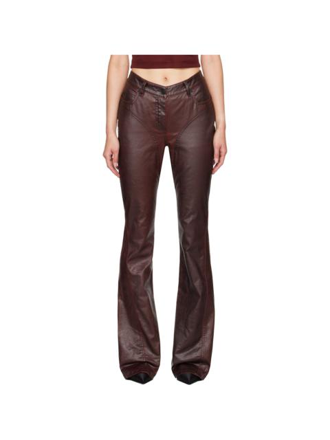 Burgundy Waxed Denim Jeans