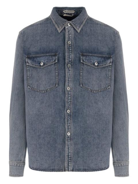 logo-patch denim shirt