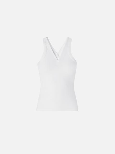 RIB-KNIT TANK TOP WITH V-NECK AND PINKO LOGO