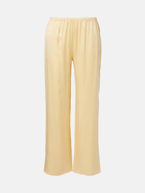 Loreto silk charmeuse wide-leg pants