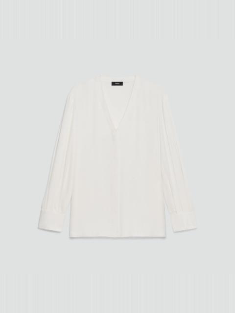 V-Neck Blouse in Silk Georgette