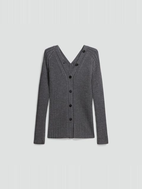 Button-Back Cardigan in Merino Wool