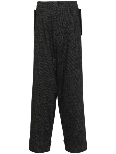 twill tapered trousers